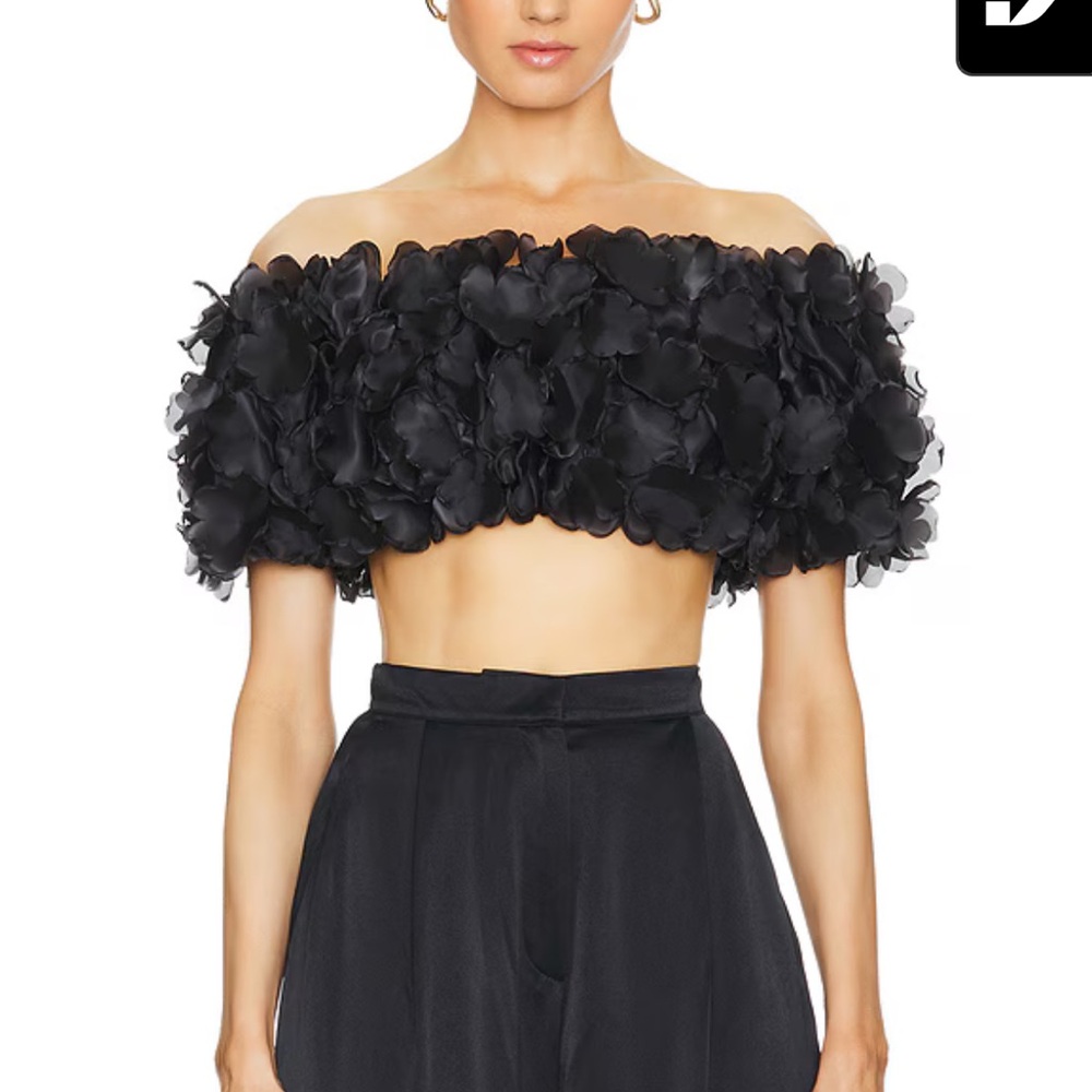 Selezza London Black 3D Floral Top S